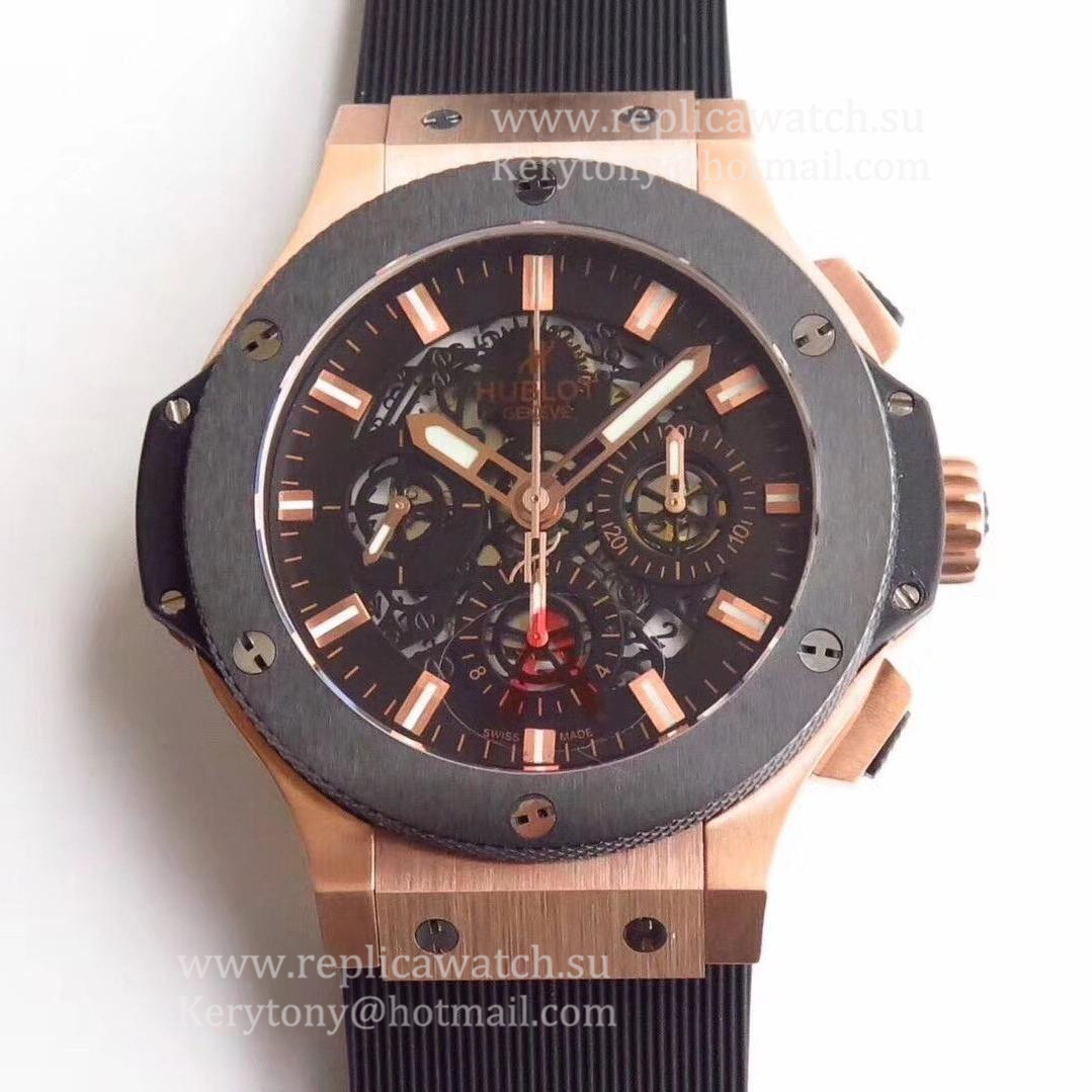 Best Price Hublot Big Bang Aero Bang Gold 311.PX.1180.GR HBF Rose Gold Black Skeleton Dial HUB4100