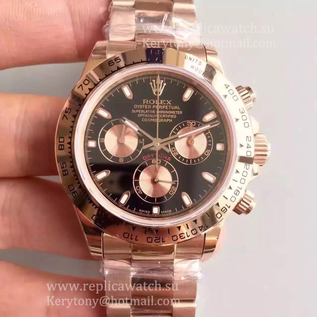 Best Price R01ex Daytona  116505 JHF Rose Gold Black Dial 4130