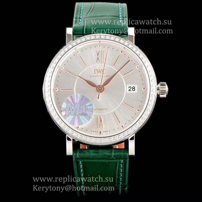 Copy IWC Portofino Automatic 37 IW458112 Ladies M+F SS & D1am0nd Silver Dial 35111
