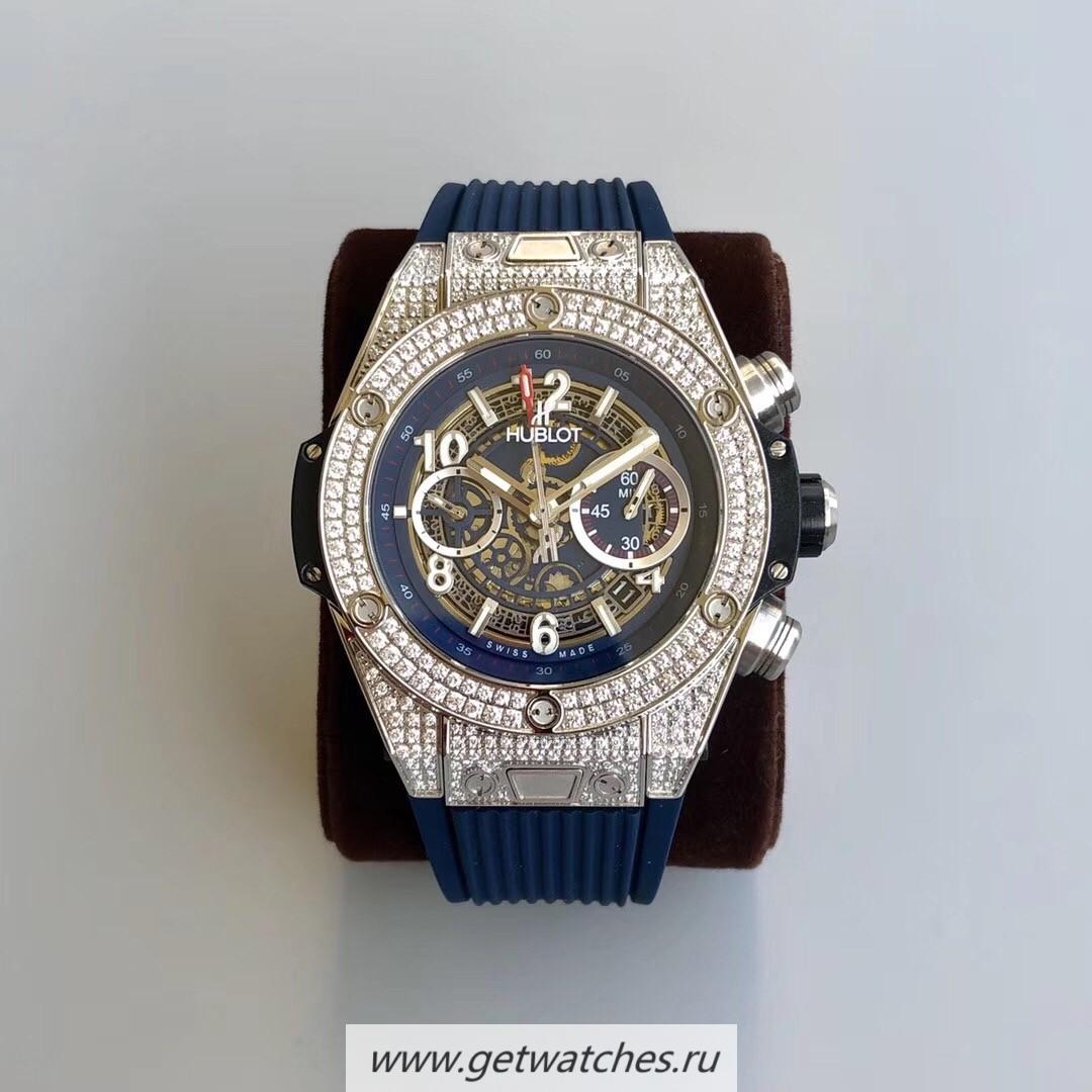 Fake Hublot Big Bang Unico 45mm OXF SS & D1am0nd Blue Dial HUB1242