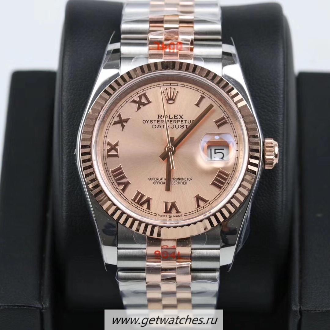 Copy R01ex Datejust 36mm 116231 GMF SS 904L & Rose Gold Rose Gold Dial 2824