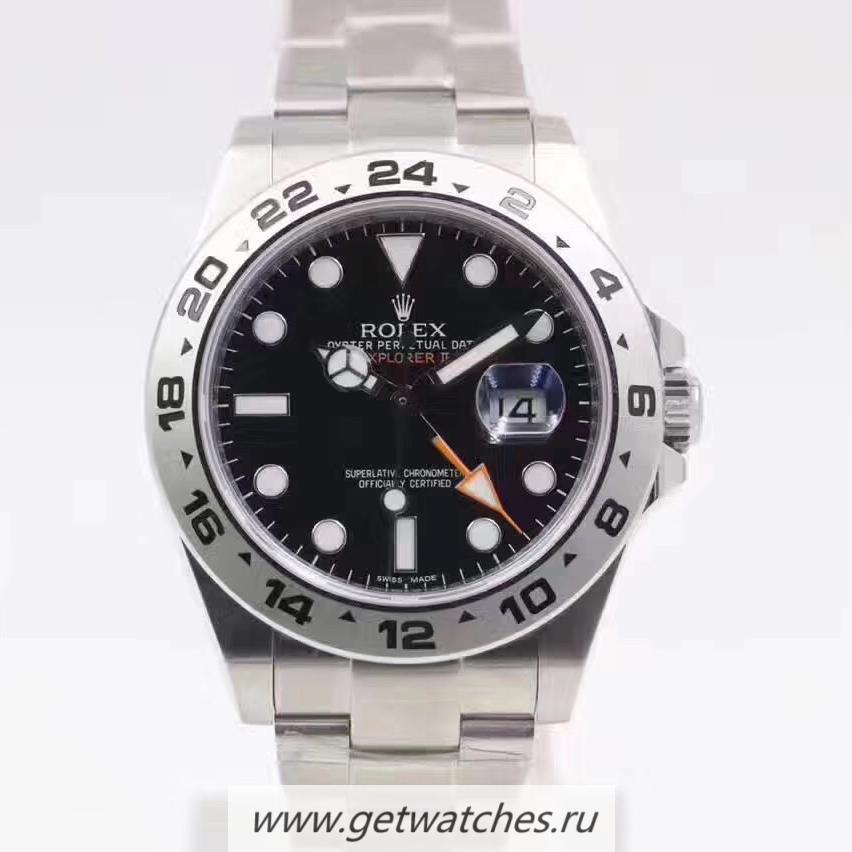 High Quality R01ex Explorer II 216570 Noob Factory V8 SS Black Dial 2836