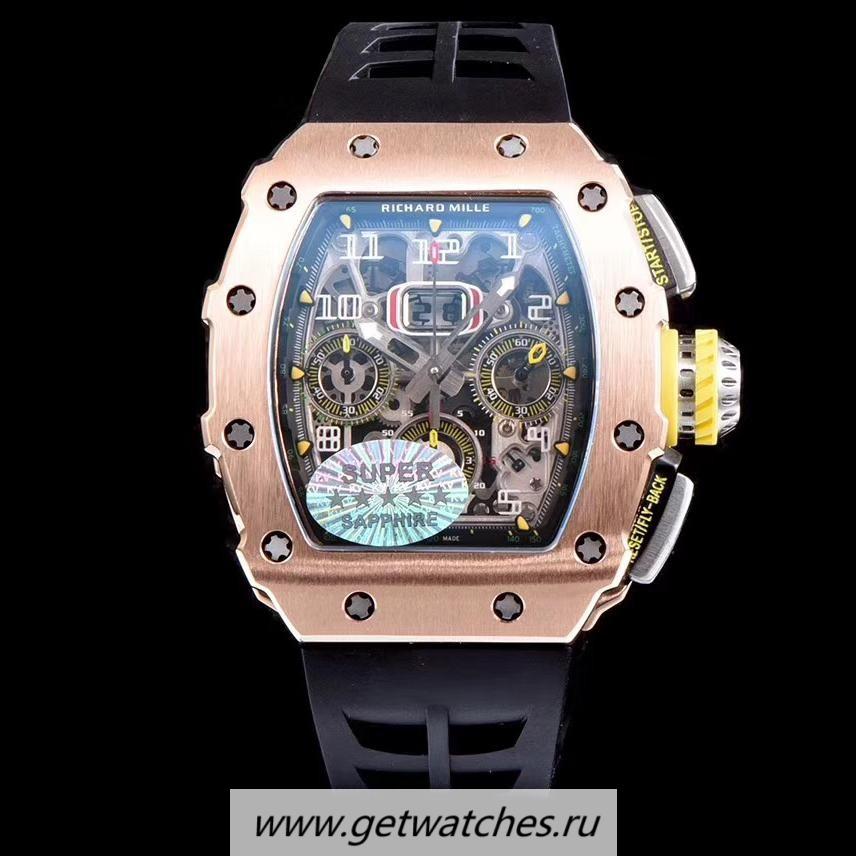 Replica Richard Mille RM011-03 KVF Rose Gold & Titanium Black Dial 7750