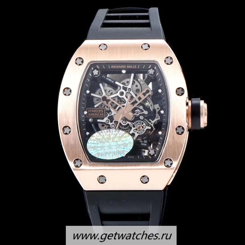 Replica Richard Mille RM35 Americas KVF V2 Rose Gold Black Dial M8215