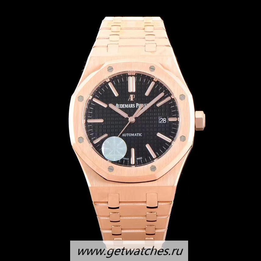 Replica Audemars P1g*et Royal Oak 15400 JF V5 Rose Gold Black Dial 3120