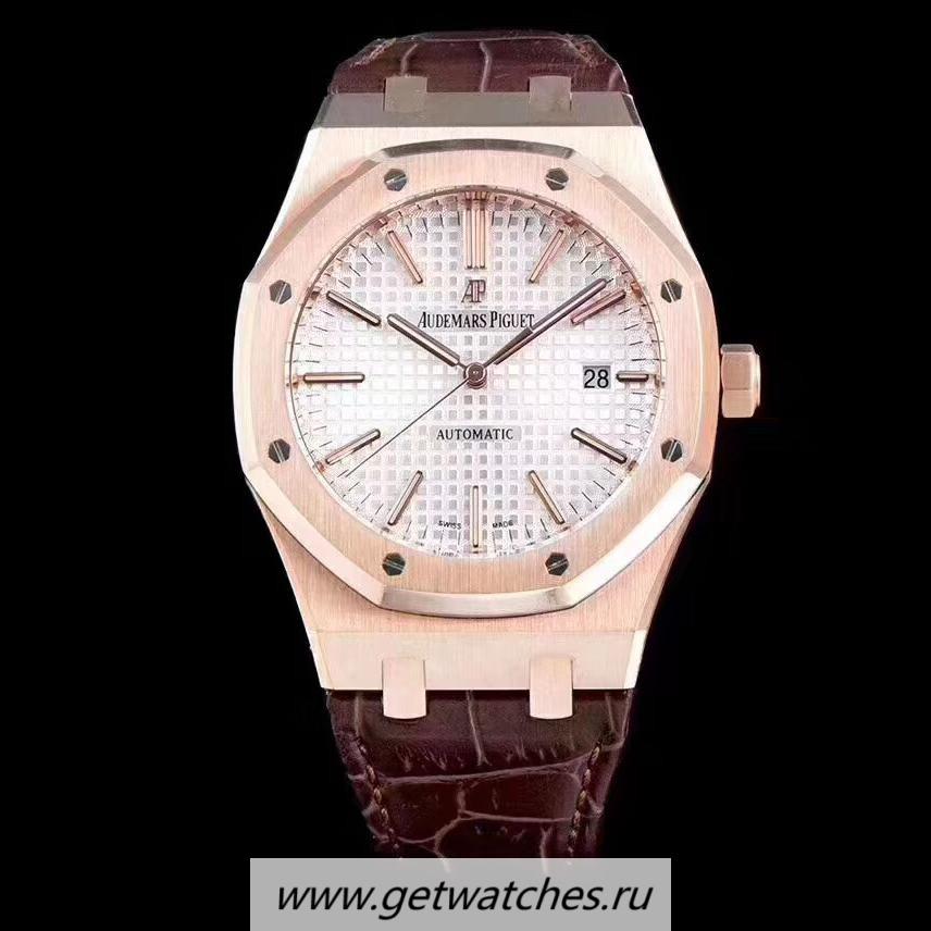 Fake Audemars P1g*et Royal Oak 15400 JF V5 Rose Gold Silver Dial 3120