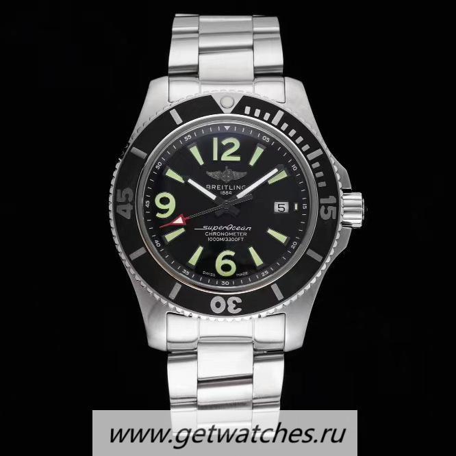 Best Price Breitling S*perocean Automatic 44 TF SS Black Dial 2824
